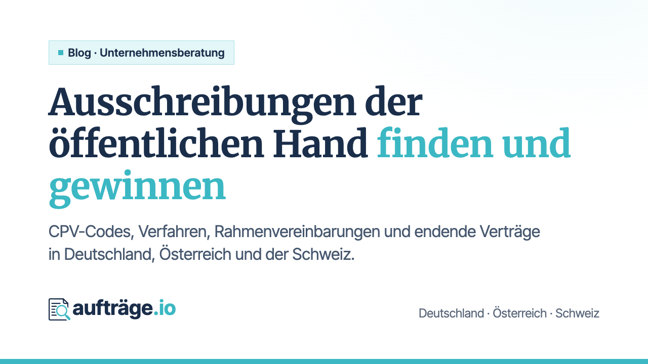 Unternehmensberatung: Ausschreibungen der öffentlichen Hand finden und gewinnen
