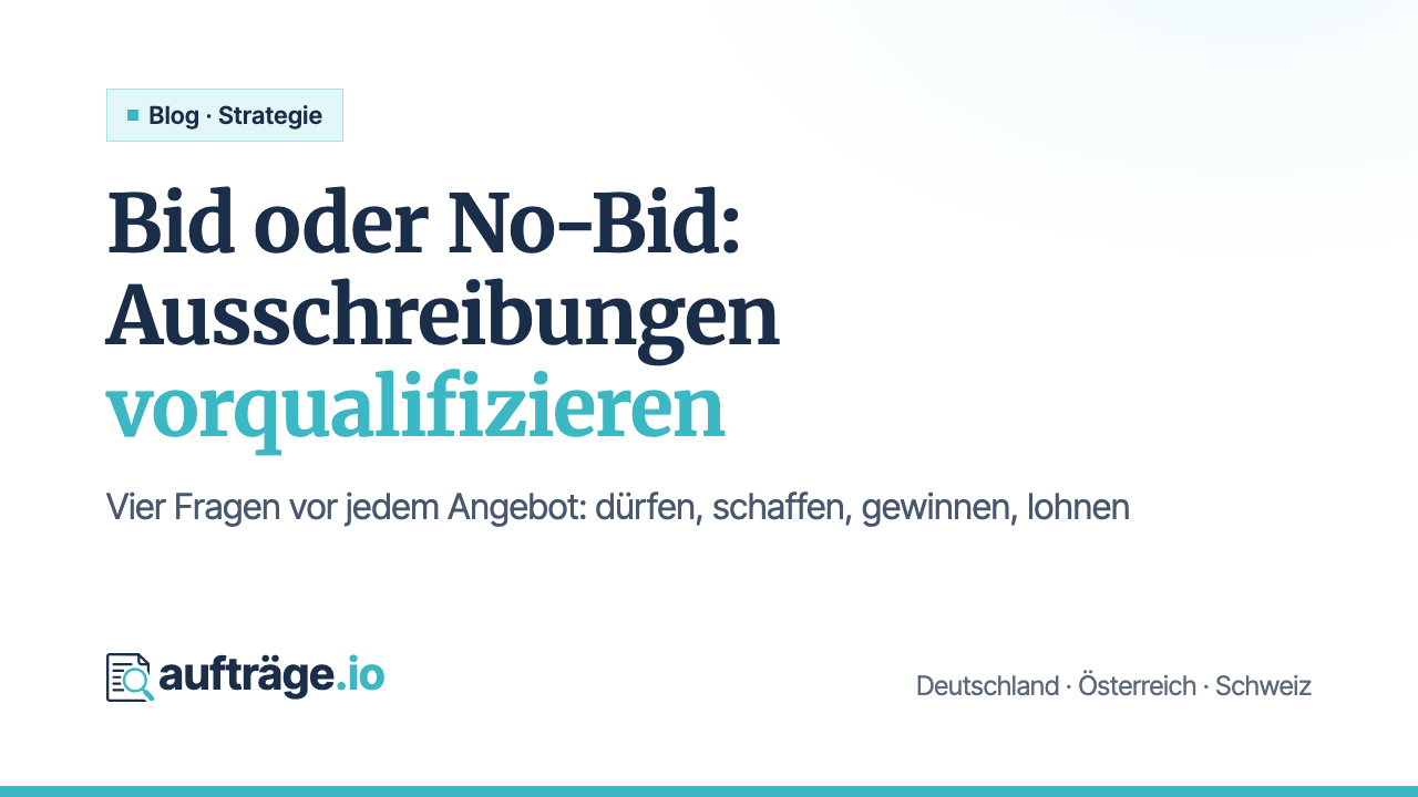 Bid oder No-Bid: Ausschreibungen vorqualifizieren, mit KI und Wettbewerbsanalyse